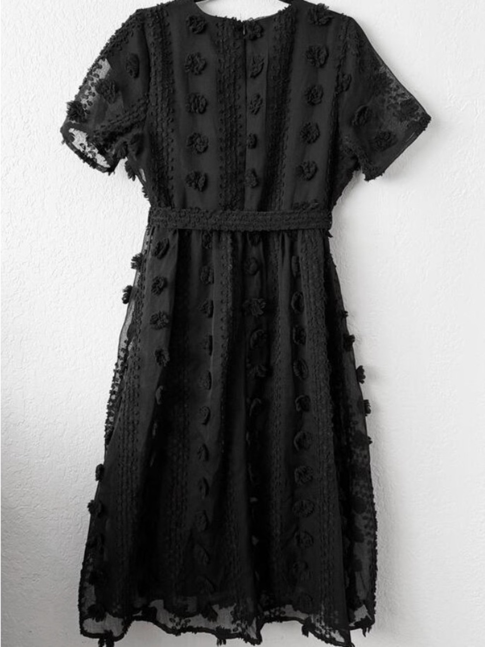Baltic Born Darbi Floral Dot Midi Dress Black Small Sheer Romantic Cottagecore - Picture 7 of 15
